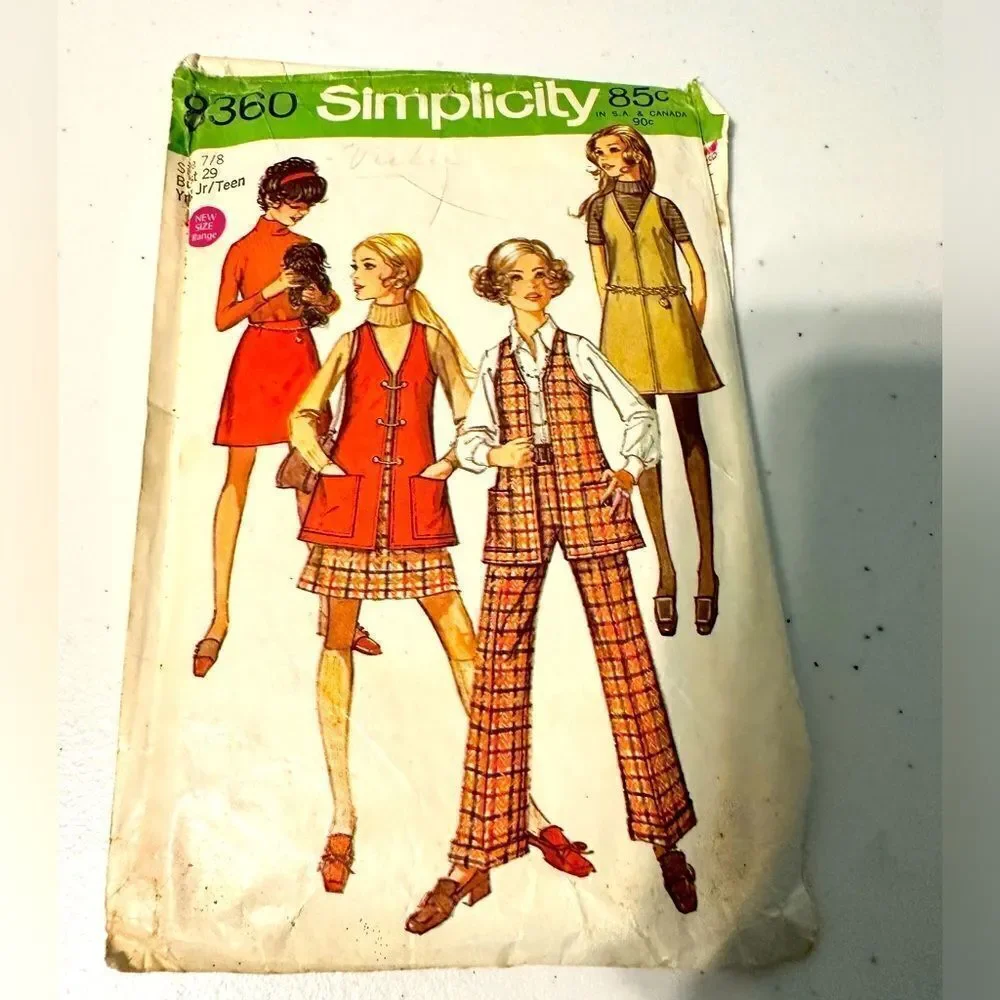 60’s Jumper Simplicity 8360 Sewing Pattern Young Jr/Teen Size 7/8